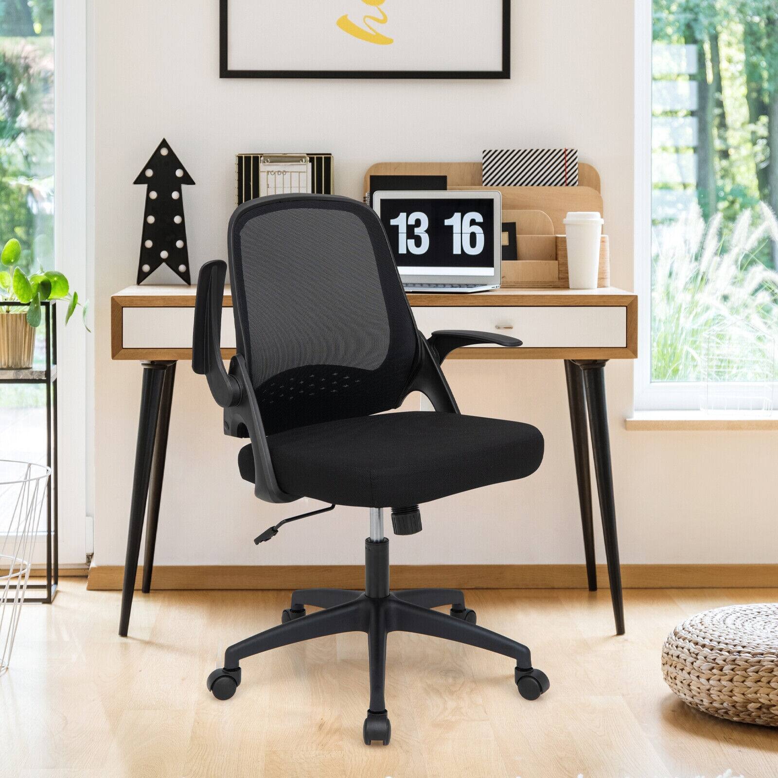 Alt View 9. Ecooso - Office Chair Adjustable Mesh Rolling Computer Desk Chair with Flip-Up Armrest - Black.