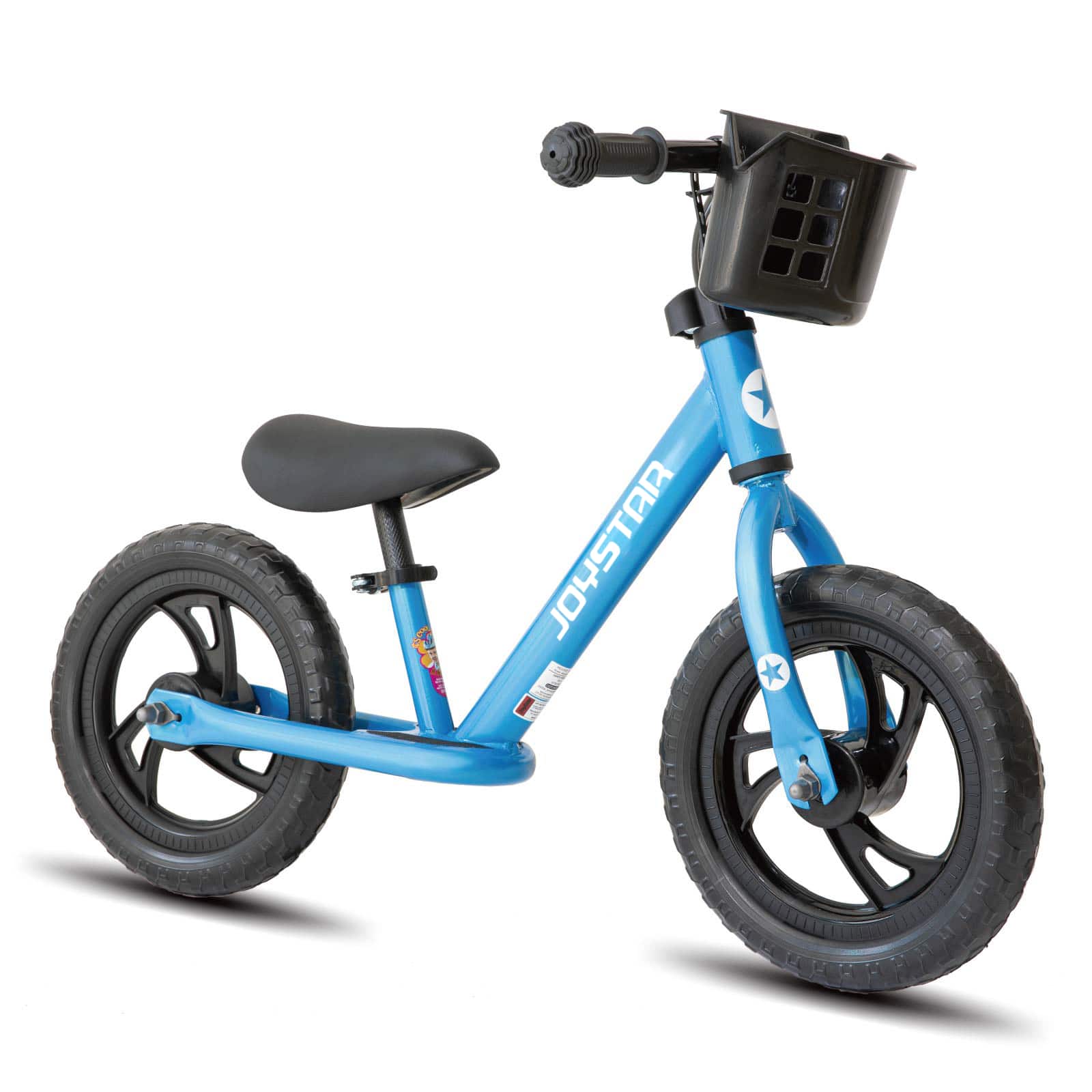 JOYSTAR - Roadster 12" Kids Balance Bike for Boys Girls Ages 2-5, Toddler Balance Bikes with Footrest & Basket - Blue