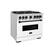 Angle. ZLINE - ZLINE Autograph 36" Classic Dual Fuel Range w/ White Door & Black Accents (CDRZ-WM-36-MB) - White.