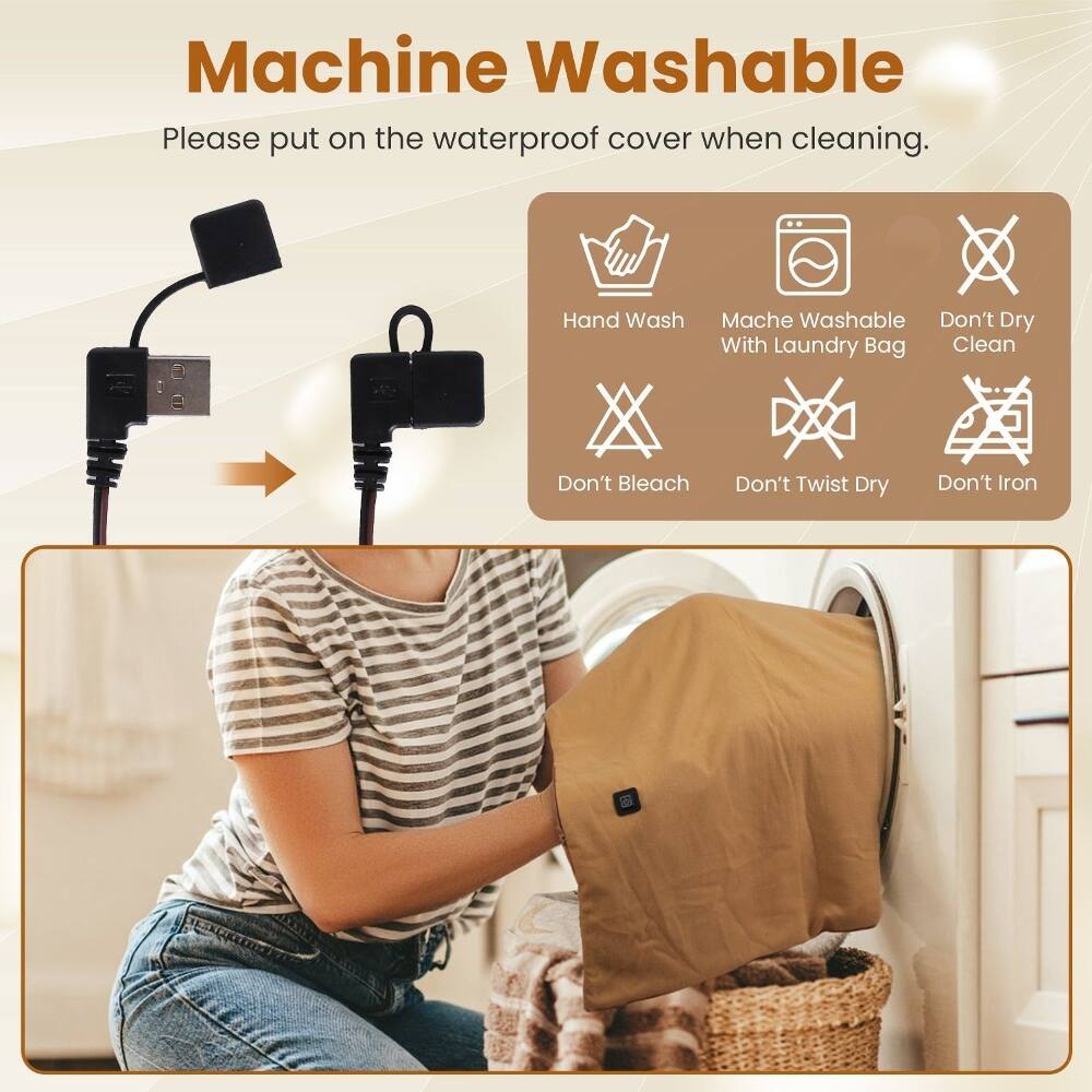 Machine Washable  
Please put on the waterproof cover when cleaning.  

Hand Wash  
Machine Washable With Laundry Bag  
Don't Dry Clean  

Don't Bleach  
Don't Twist Dry  
Don't Iron