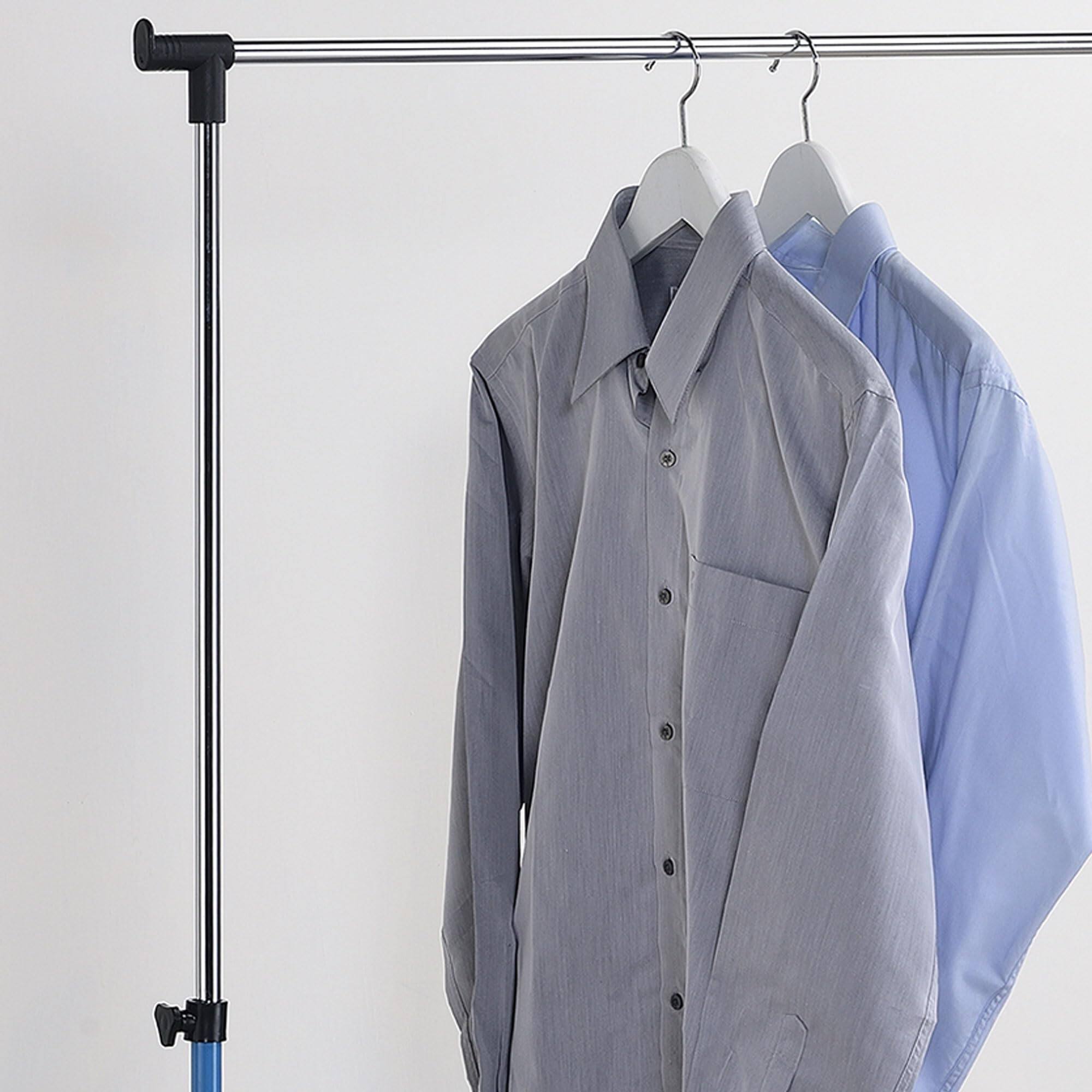 Alt View 1. Kings Brand Furniture - Kings Brand Furniture Standard Rod Clothing Garment Rack, Rolling Clothes Organizer on Wheels for Hanging Clothes - Blue.