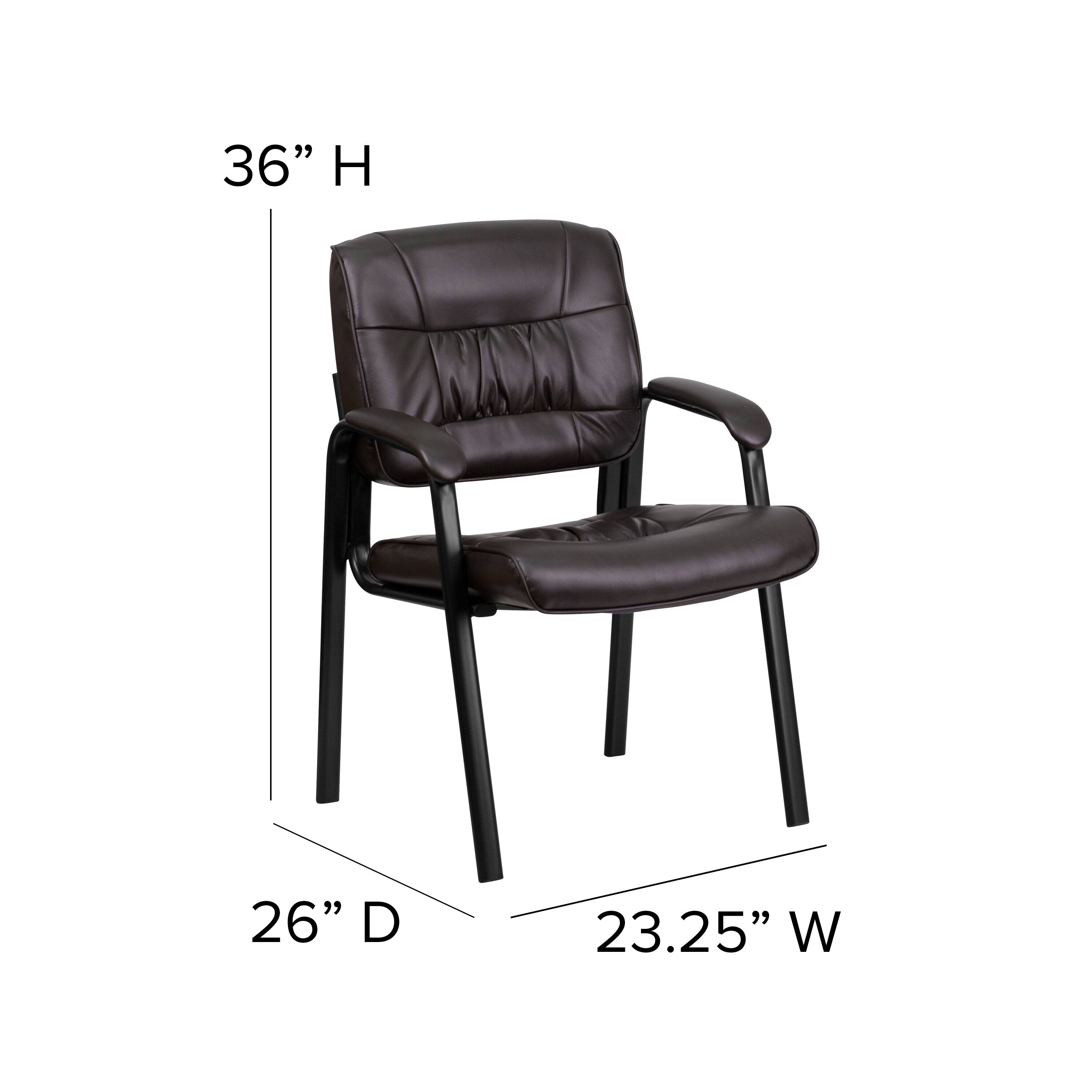 Emma + Oliver Faux Leather Executive Reception Chair with Powder Coated ...