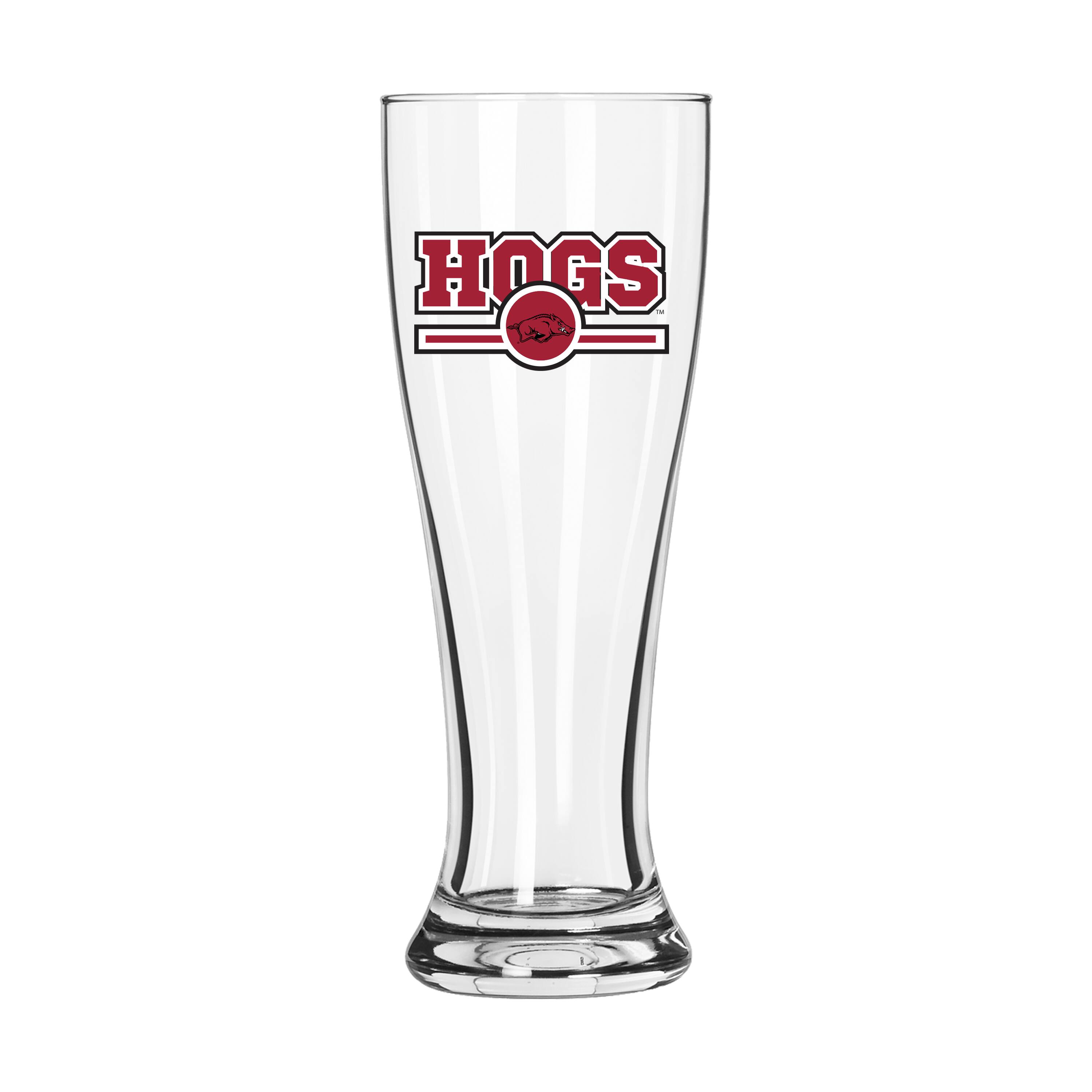 Alt View 1. Logo Brands - Arkansas Razorbacks Letterman Logo 16oz. Pilsner Glass - Multicolor.