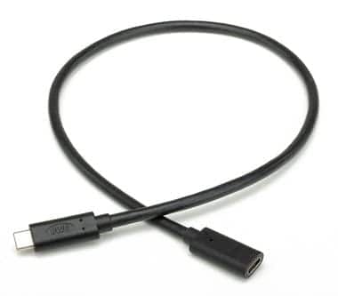 0.5M (20") OWC USB-C (USB 3.2 10GB/S) 100W PD Extension Cable (Males To Female) - Black