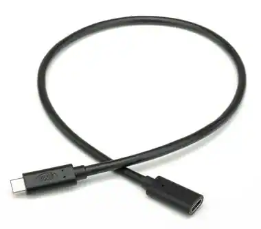 Front. OWC - 0.5M (20") OWC USB-C (USB 3.2 10GB/S) 100W PD Extension Cable (Males To Female) - Black.