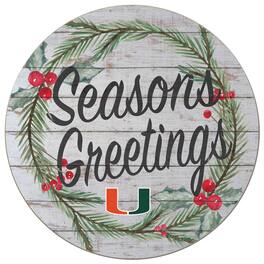 Jardine - Miami Hurricanes 20'' x 20'' Season's Greetings Circle - White