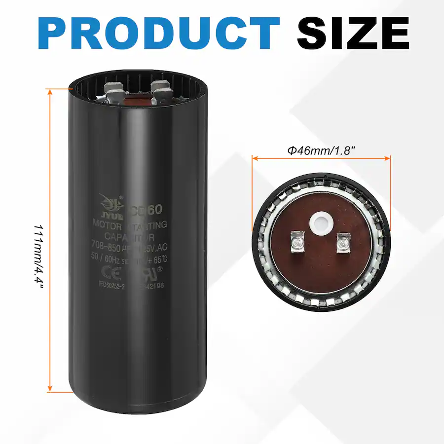 Unique Bargains CD60 Capacitor 708 850 Mfd, 125 VAC Run Motor Start ...