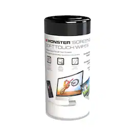 Monster - Screen Cleaning Wipes - 70 Count - Anti-Static Quick-Dry Formula for TVs, Laptops, Tablets, and Smartphones