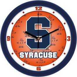 MpDirect - Syracuse Orange 11.5'' Suntime Premium Glass Face Dimension Wall Clock - Multicolor