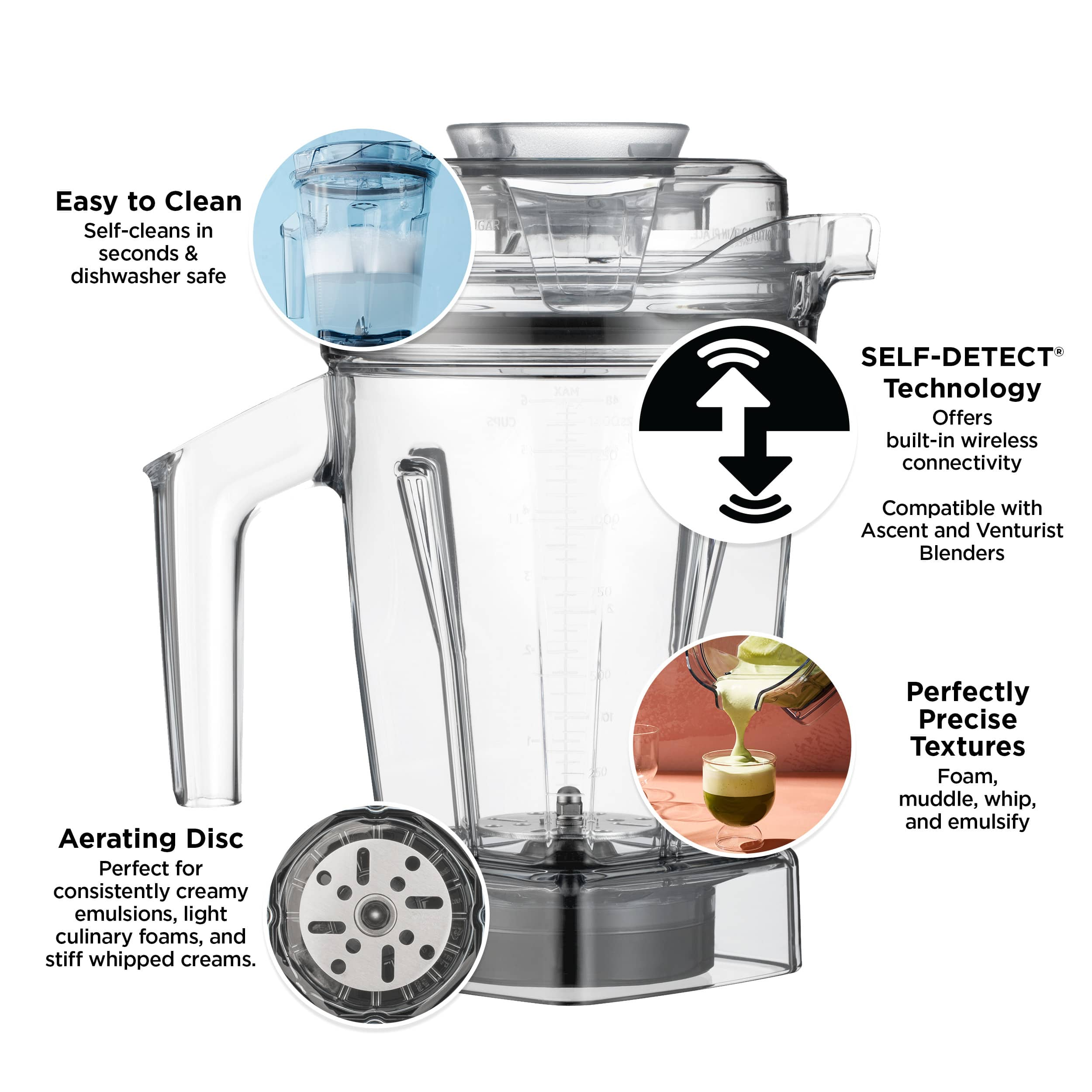 Aer Disc Container for Most Vitamix Full-Size Blenders – Transparent Sansujyuku sansujyuku.com