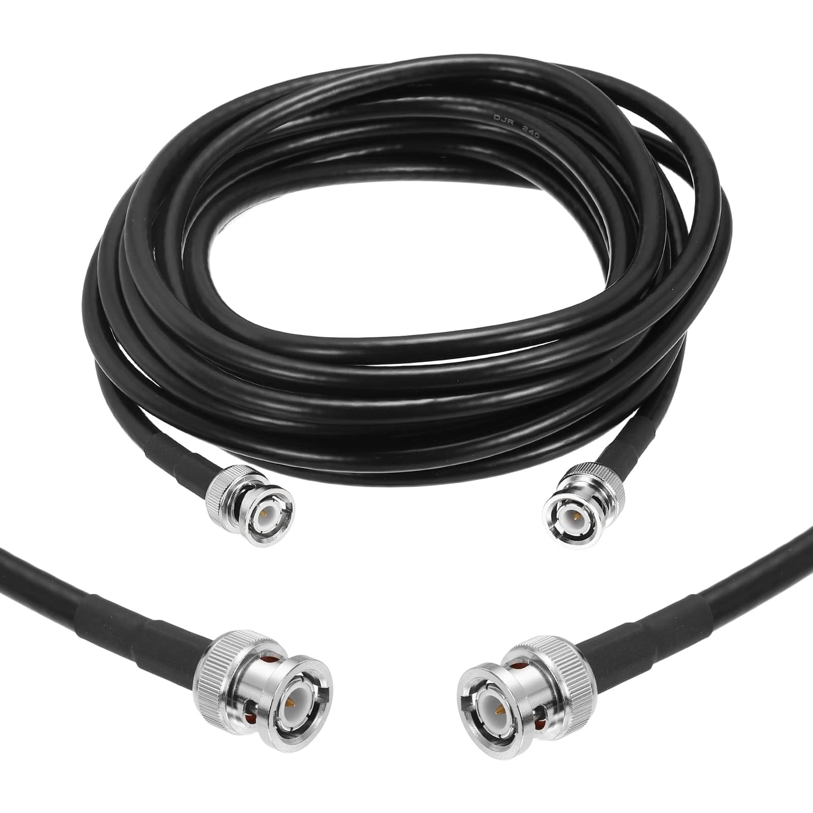 Unique Bargains - KMR/LMR240 BNC Coaxial Cable, 50 Ohm, 15Ft, BNC M/M, Low-Loss Extension for RF Radio, Modem, Signal Generator - Black