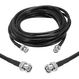 Unique Bargains - KMR/LMR240 BNC Coaxial Cable, 50 Ohm, 15Ft, BNC M/M, Low-Loss Extension for RF Radio, Modem, Signal Generator - Black