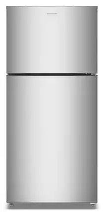 Front. Amana - 19 Cu. Ft.Garage Ready Top-Freezer Refrigerator and - Fingerprint-Resistant Stainless Finish.
