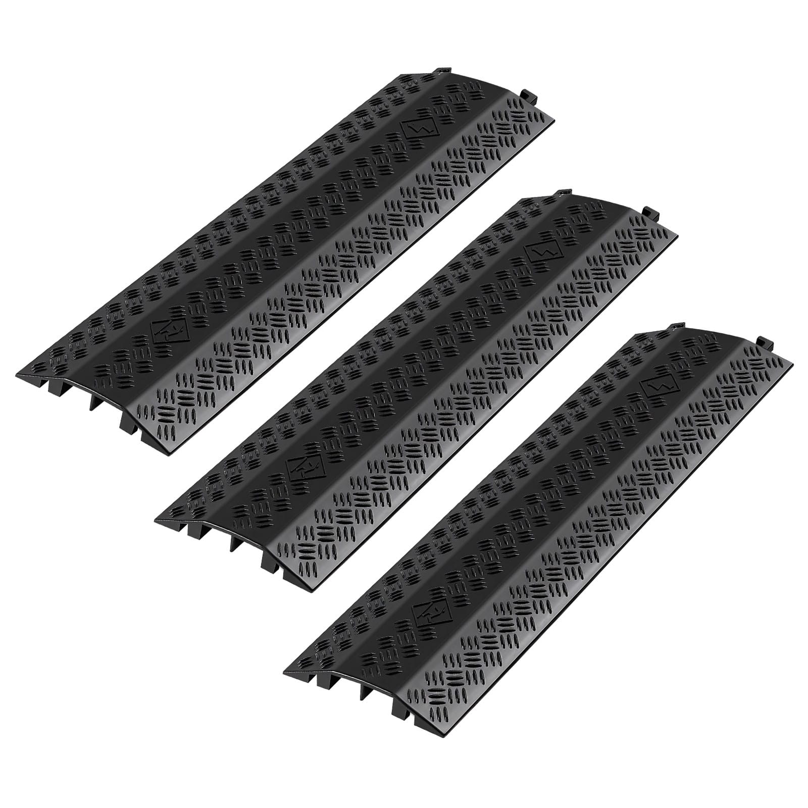 VEVOR - Drop Over Cable Cover, 17,500 lbs/Axle Load Capacity, Heavy Duty Cable Hose Protector Ramp, Floor Cord Cover - Black