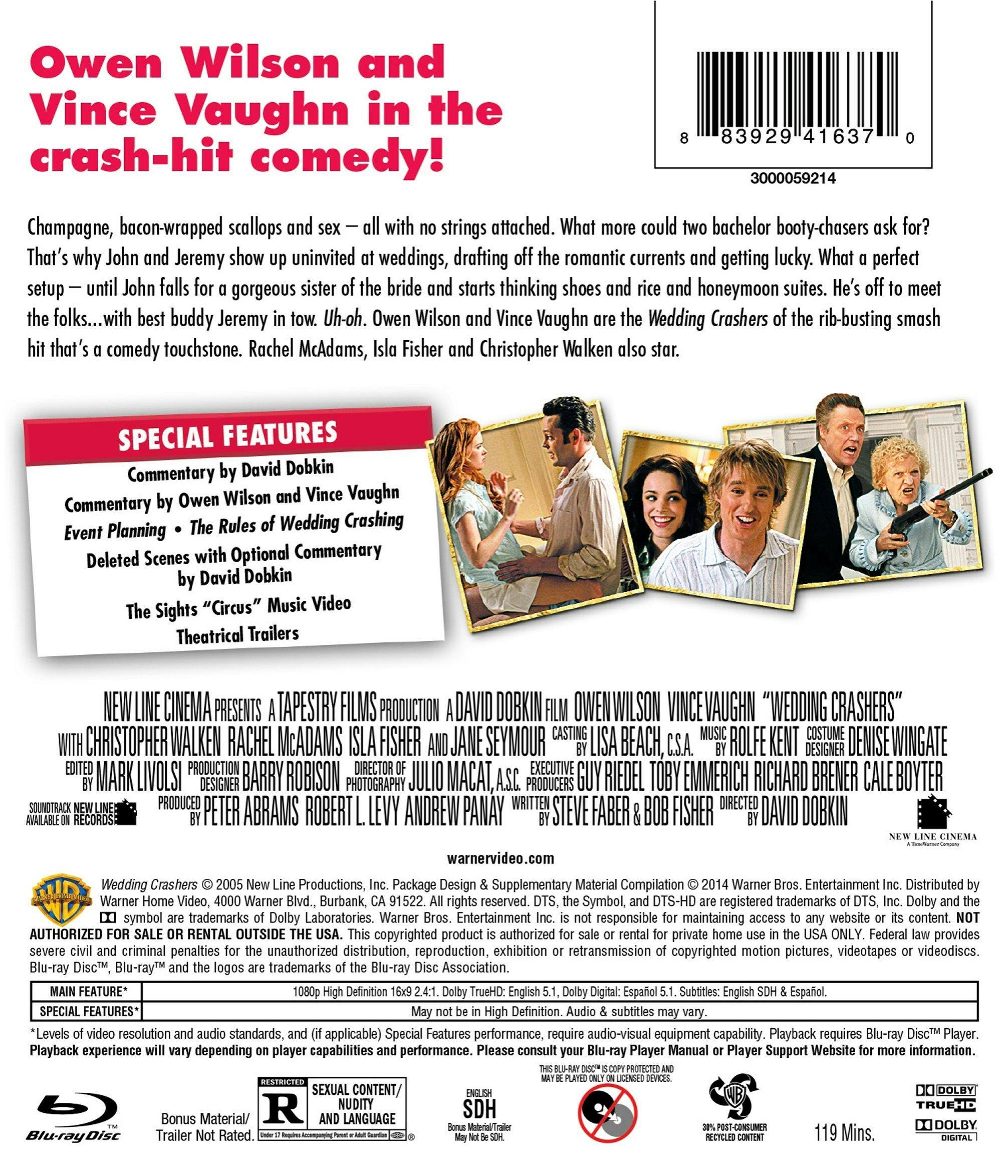 Back. Wedding Crashers (Blu-ray Theatrical Version) [Blu-ray].