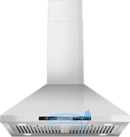 Lycvki - 30 inches - Convertible - Island Range Hood - Stainless Steel