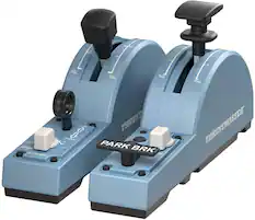 V 3 BTV DISARM AUTO BRK FULL FULL FULL UP THRUST DOWN 1 L. 3 HI PARK BRK IM 3 FULL THRUSTMASTER