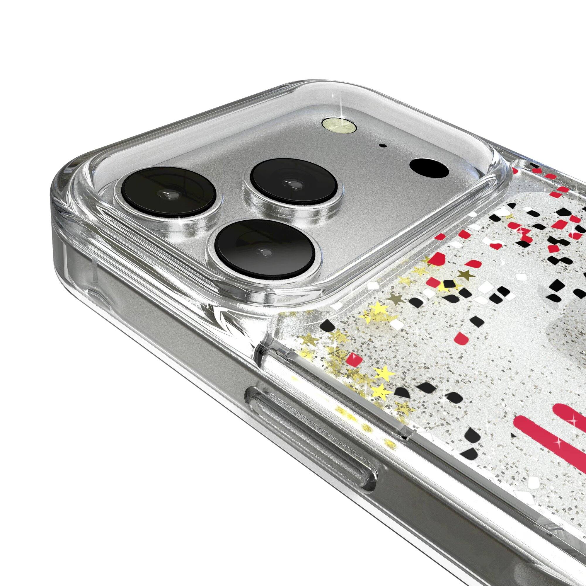 Alt View 2. Keyscaper - Nebraska Huskers iPhone Glitter Confetti Design Case - 15 Pro - Multicolor.