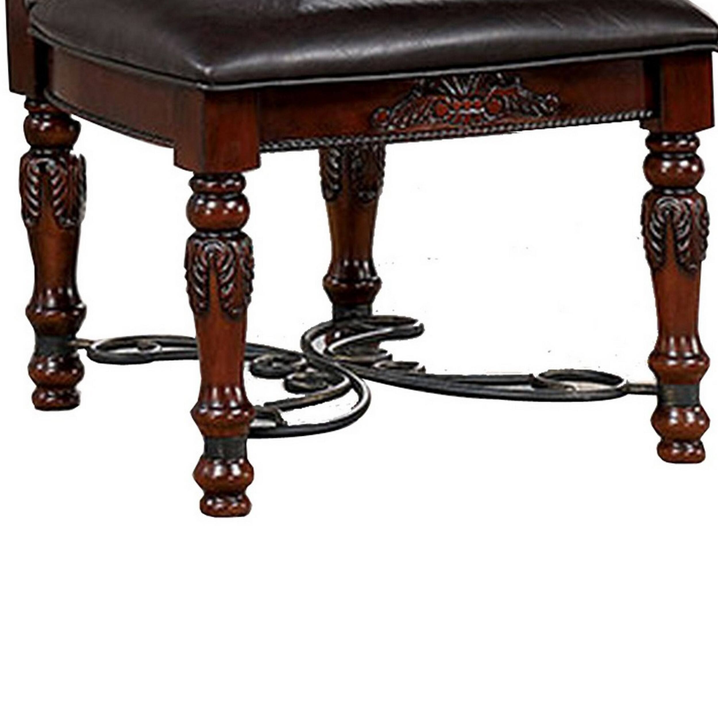 Alt View 3. Manhattan Lane - Albi 28 Inch Dining Chair, Set of 2, Scrolled Metal - Brown, Black.