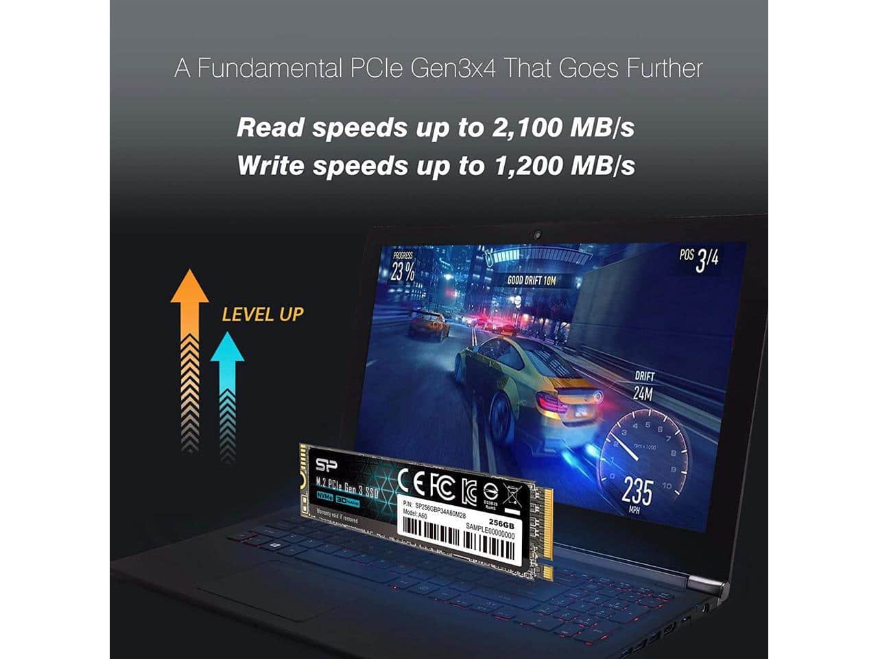 Silicon Power 256GB NVMe M.2 2280 PCIe Gen3 x4 SSD