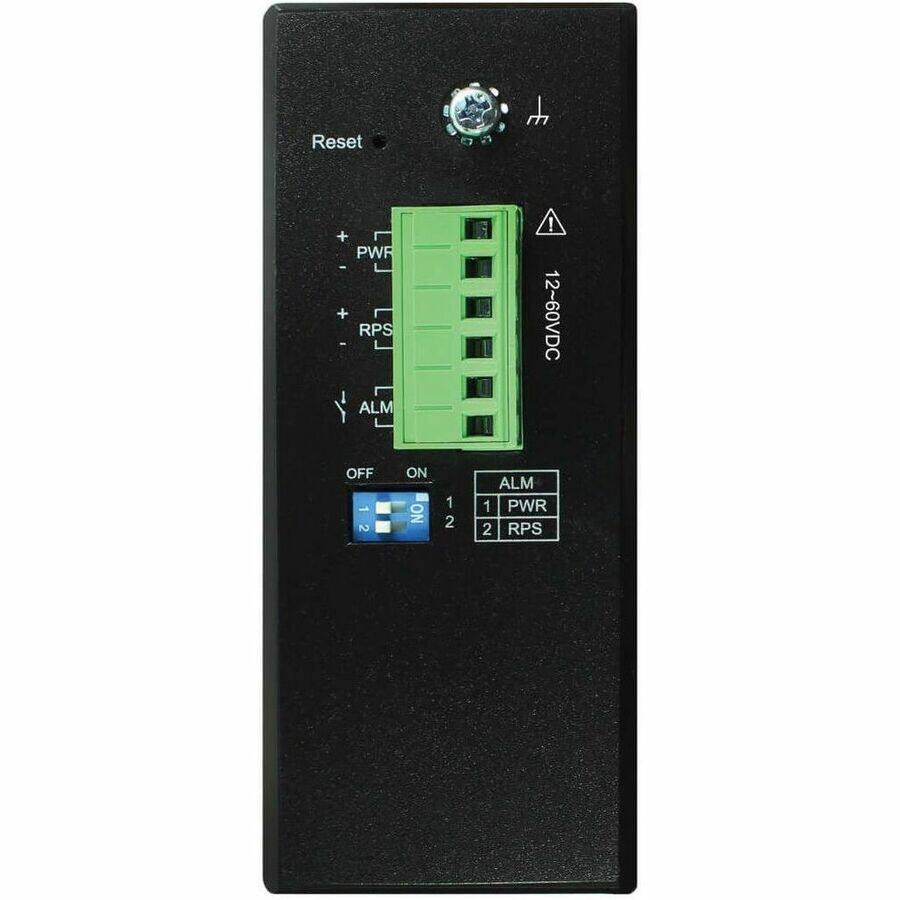 Reset  
+ PWR - + RPS - ALM  
OFF ON 1 2  
! 12~60VDC  
ALM 1 PWR 2 RPS