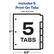 Includes 5 Print-On Tabs
1 Set of 5 Tabs
5 Tabs
11" x 8.5"
