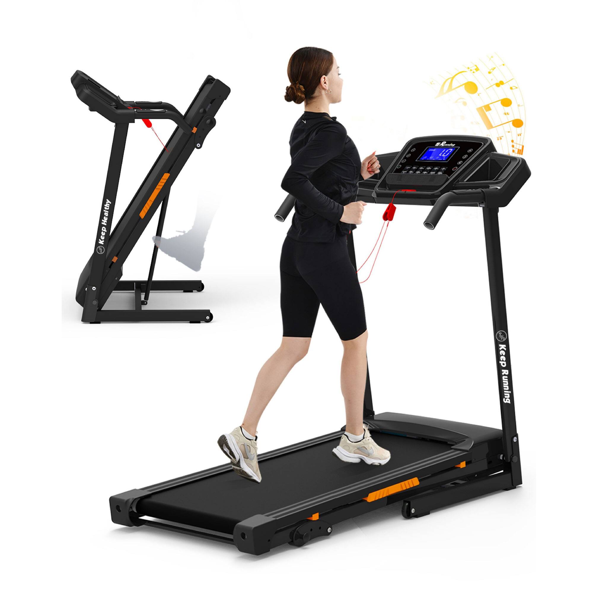 Dexcom - Dexmalle - 3.5HP 3-in-1 Folding Treadmill W/LCD Display Bluetooth Music Home Office - Black
