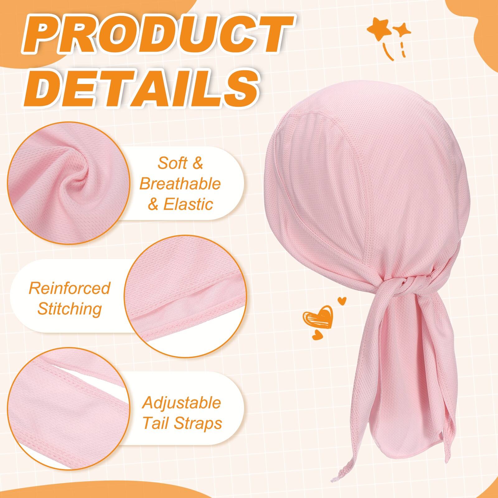 PRODUCT DETAILS

- Soft & Breathable & Elastic
- Reinforced Stitching
- Adjustable Tail Straps