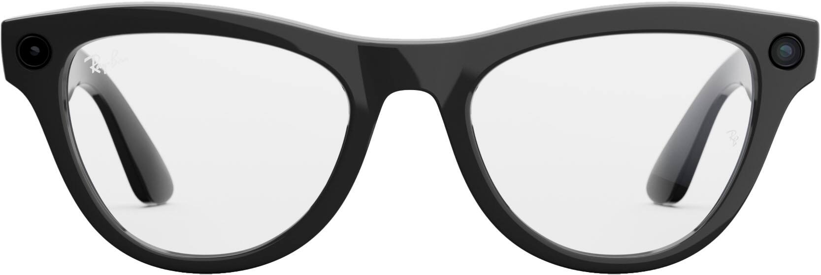 Alt View 6. Ray-Ban Meta - Skyler (Gen 1) glasses with Meta AI, Audio, Photo, Video Compatability - Clear Lenses - Shiny Black.