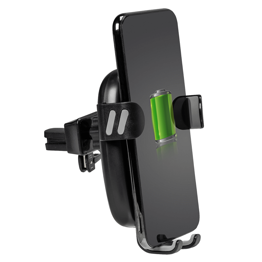 Front. Ventev - 10W ULTRAFAST Wireless Car Charger with Vent Mount and USB-A to USB-C Cable - Black.