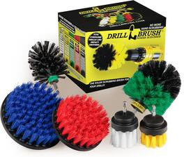Drillbrush - Ultimate Variety Brush Kit - Soft, Medium, Stiff, & Ultra Stiff - Car - Bathroom - Boat - Kitchen - Grill - Griddle