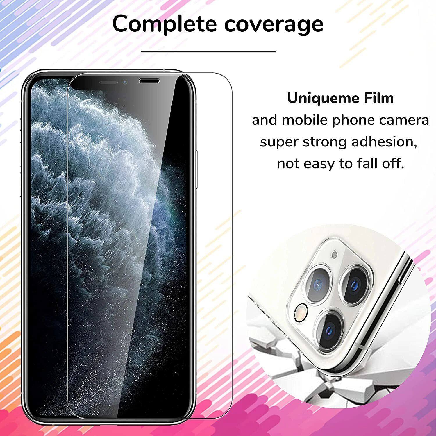Complete coverage

UniqueMe Film and mobile phone camera super strong adhesion, not easy to fall off.