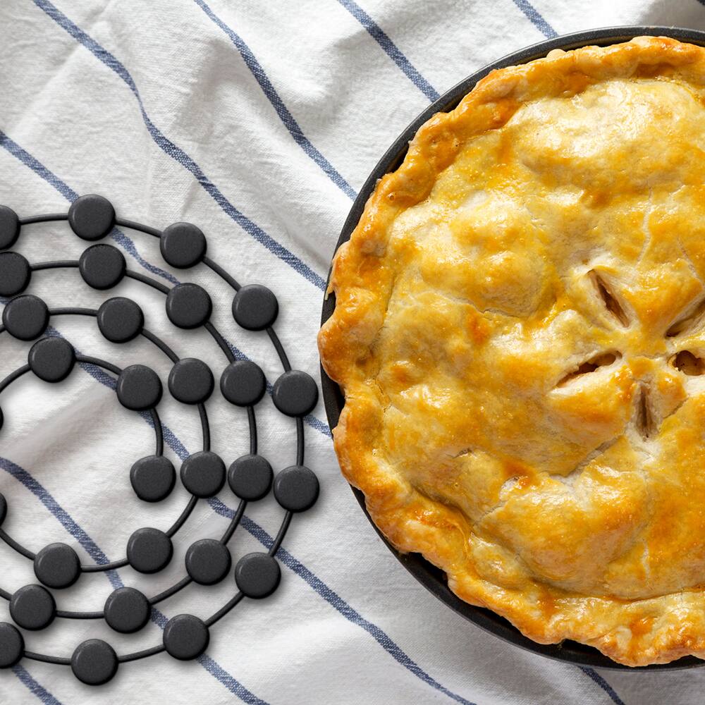 Left. Empava - 46-in L Multi-Purpose Silicone Pizza Tools Pie Weights Chain and Trivet - Black.