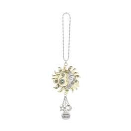Ganz - and Gold Sun and Moon Car Charm 7 Inch with Chain - Silver