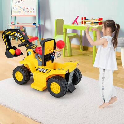 キッズ うぇーい Costway Kids' 12V Excavator Toy, Battery-Powered Ride-On