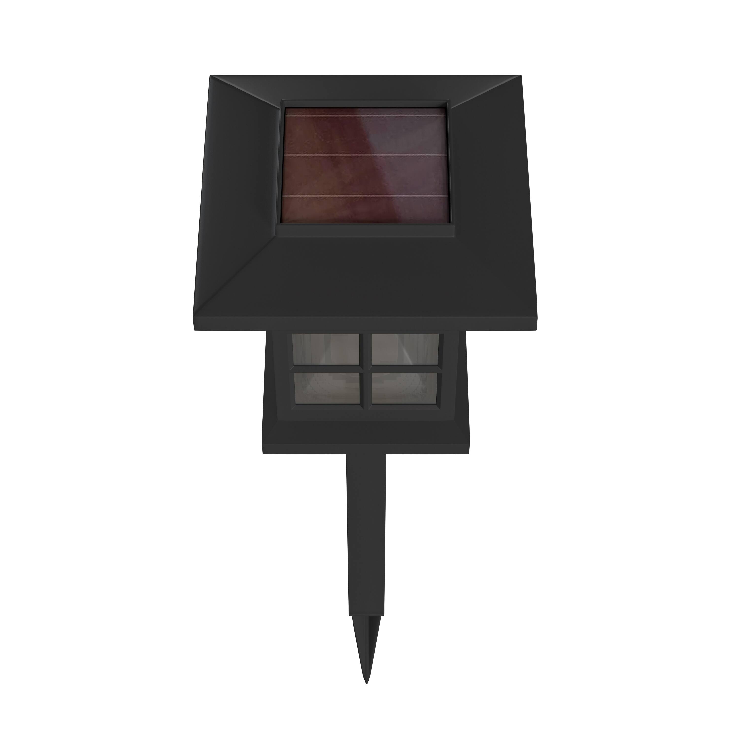 Alt View 7. Emma + Oliver - Lantern Style Outdoor Solar LED Landscaping Lights - Polypropylene - Set of 8 - Black.