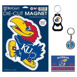WinCraft - Kansas Jayhawks 4-Pack Key Rings and Magnets Set - Multicolor