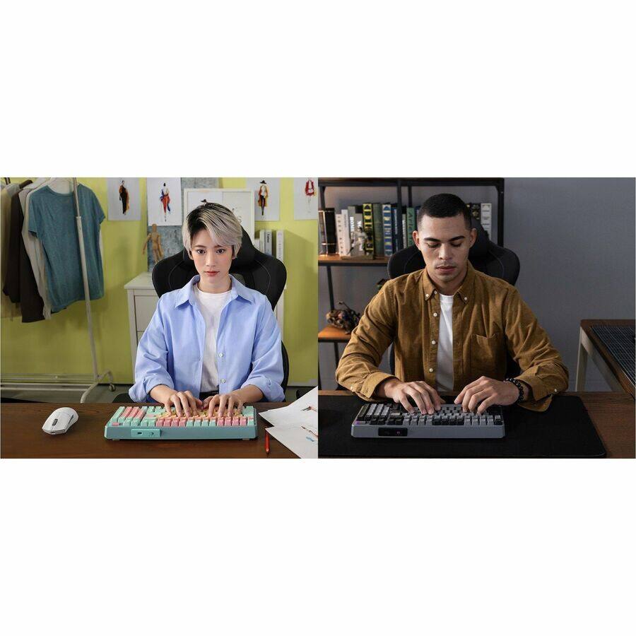 Alt View 3. Cooler Master - Cooler Master MK770 Gaming KeyBoard - Wired/Wireless Connectivity - Bluetooth/RF - 5.1 - 2.40 GHz - USB Type C Interface - Macaron.