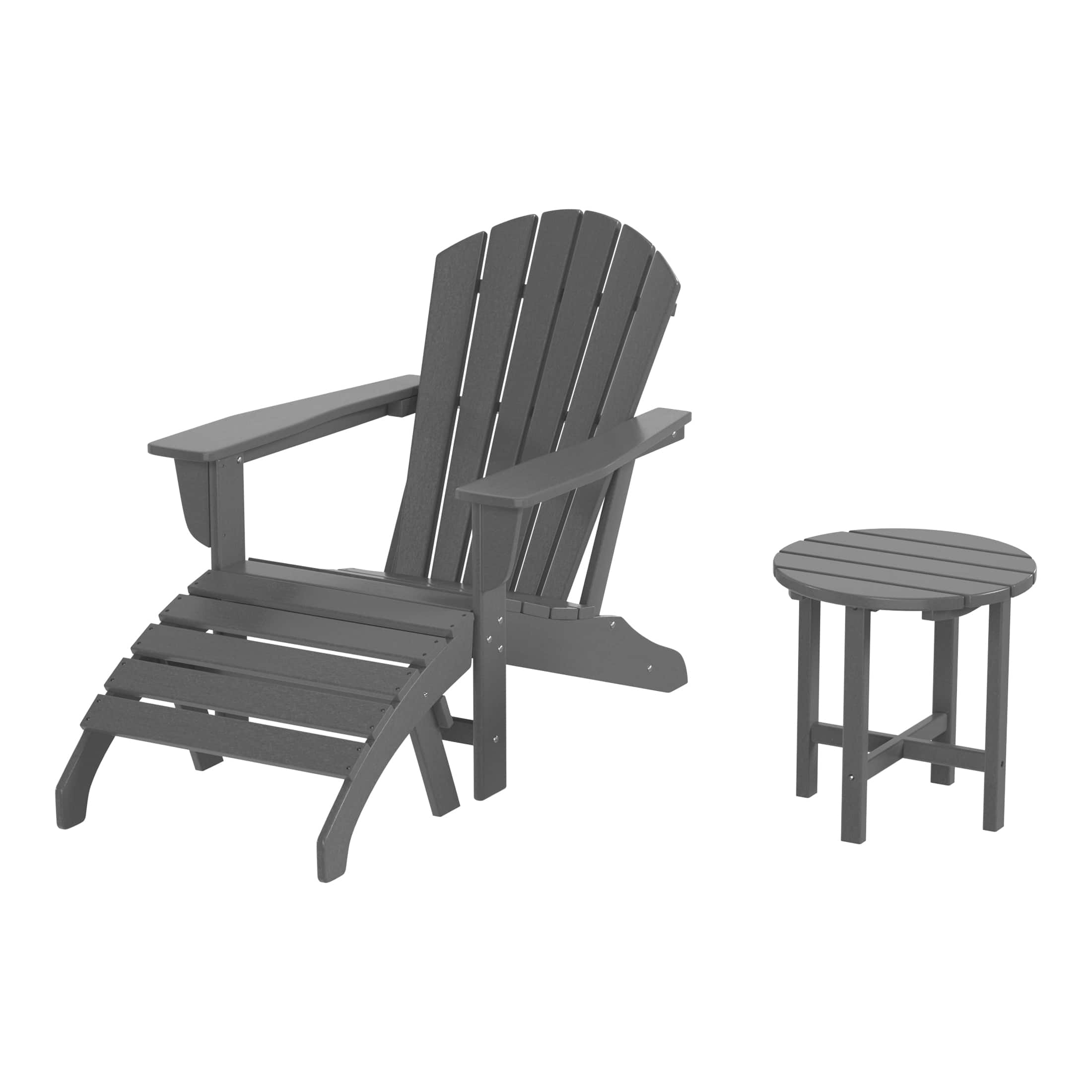 WestinTrends - Dylan Outdoor Adirondack Chair With Ottoman And Side Table 3-Piece Set - Gray price history on PriceWatchPro