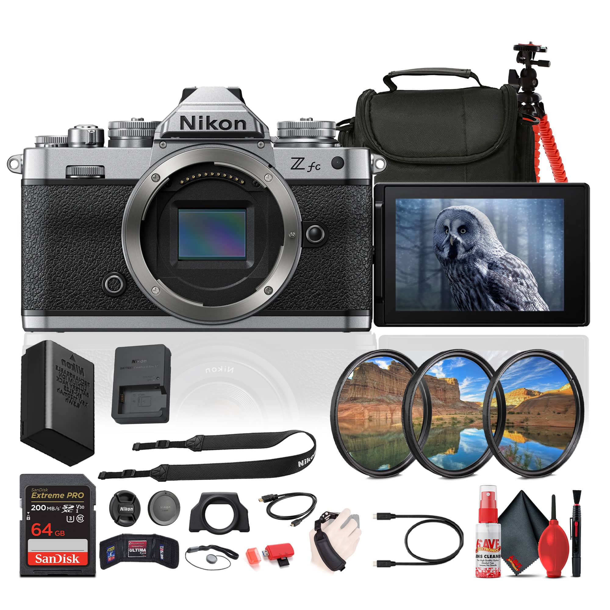 Nikon - Z fc DX-Format Mirrorless Camera + 64GB Memory Card + Camera Bag + More (International Version)