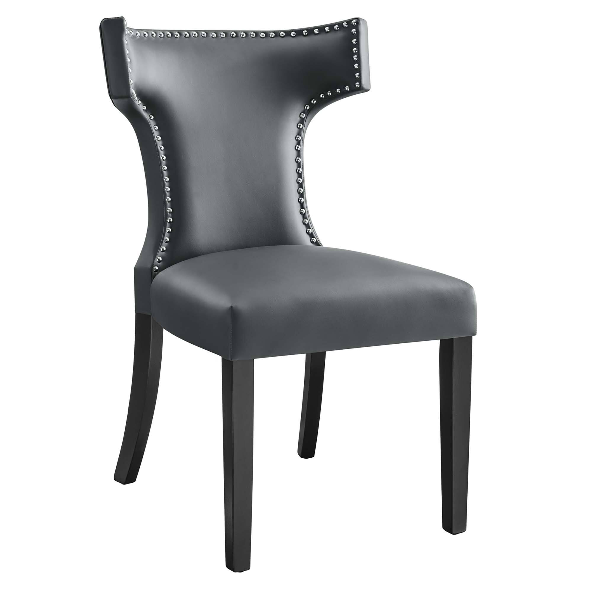 Angle. Modway - Curve Vegan Leather Dining Chair by Modway - Gray.