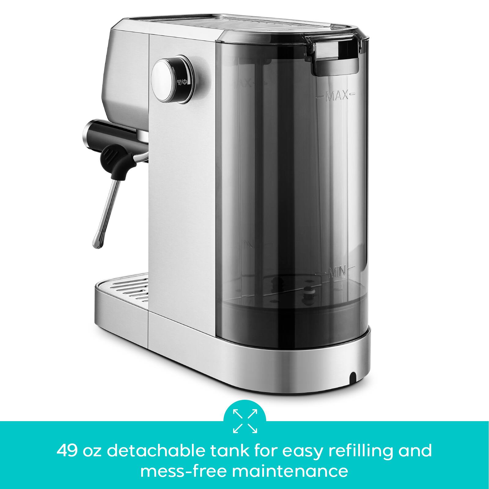 49 oz detachable tank for easy refilling and mess-free maintenance