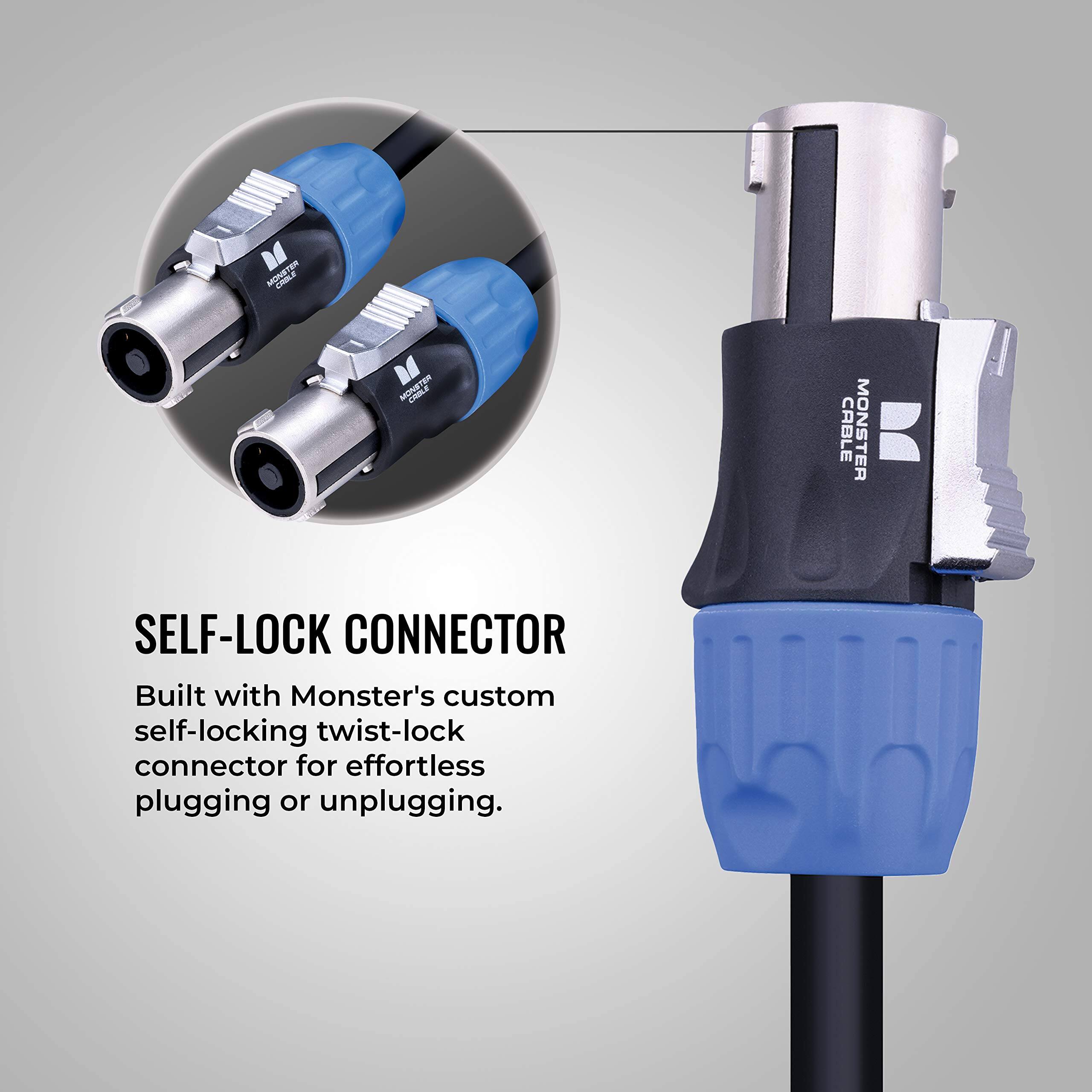 MONSTER CABLE SELF-LOCK CONNECTOR  
Built with Monster's custom self-locking twist-lock connector for effortless plugging or unplugging.