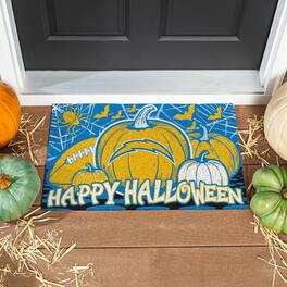 Evergreen Enterprises - Los Angeles Chargers 28" x 16" Happy Halloween Turf Door Mat - Multicolor