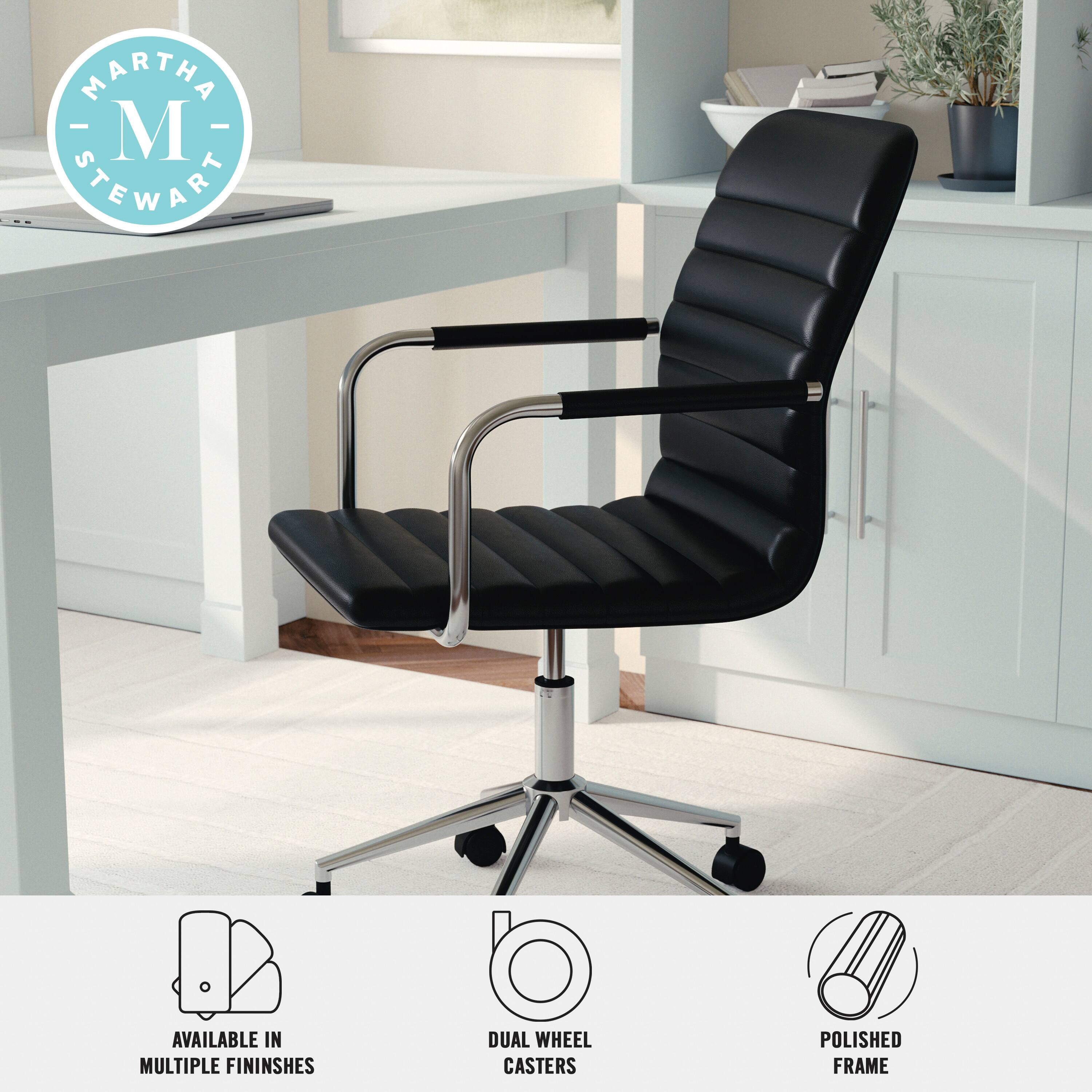 Martha Stewart available in multiple finishes, dual wheel casters, and polished frame.