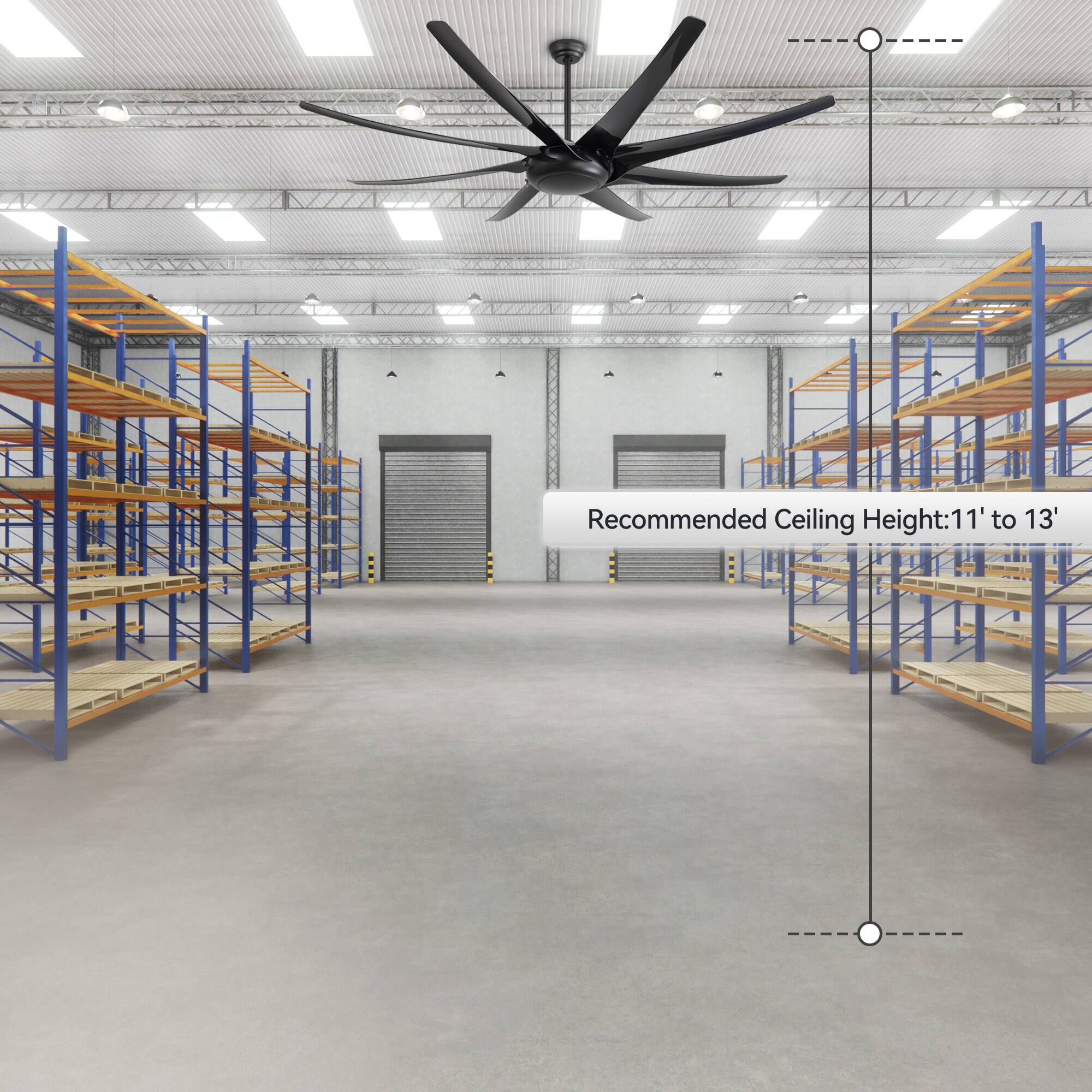 Recommended Ceiling Height: 11' to 13'