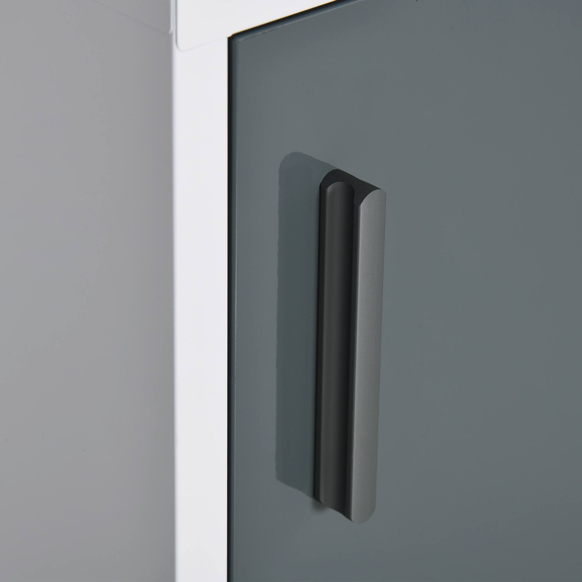 Alt View 4. Homcom - Bathroom Medicine Cabinet with Shelves Inside & On Door, Locking Medical Cabinet for Child & Pet Safety - White, Grey.