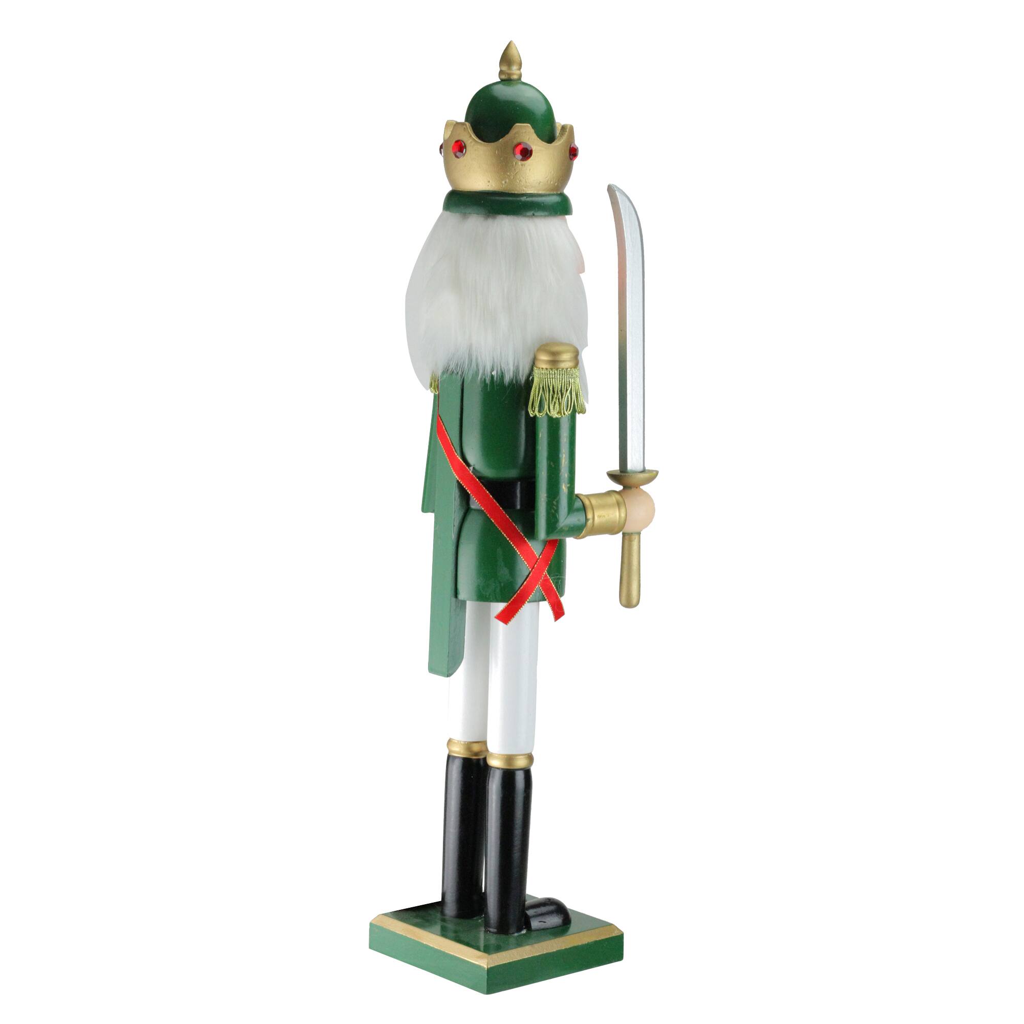 Alt View 2. Northlight - 24" Green and Gold Christmas Nutcracker King with Sword - Green.