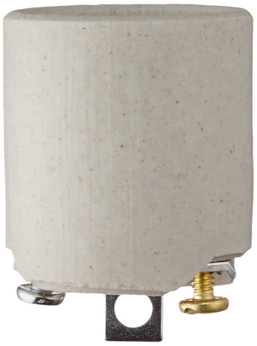 Leviton - 1-Circuit Keyless Medium Base Lamp Holder, 660W, Porcelain, Back-Wired - White