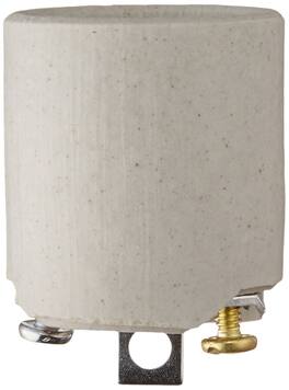 Leviton - 1-Circuit Keyless Medium Base Lamp Holder, 660W, Porcelain, Back-Wired - White